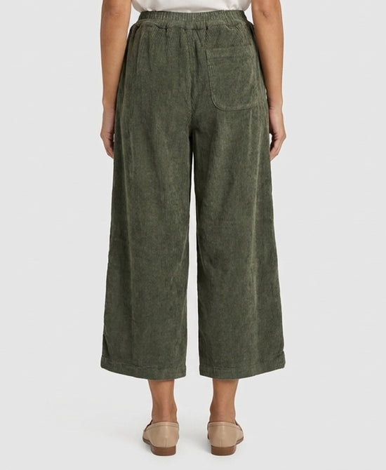 
Pleated Corduroy Pants in OLIVE view 2