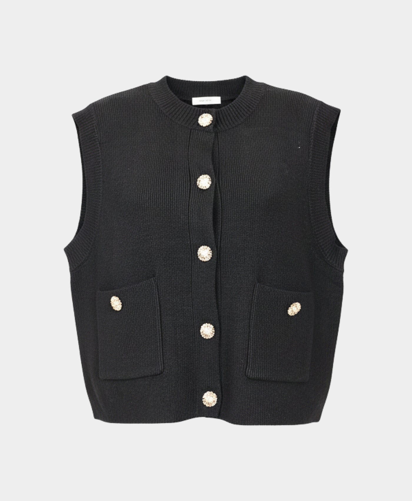 Sweater Vest w/ Gold & Pearl Buttons view 2
