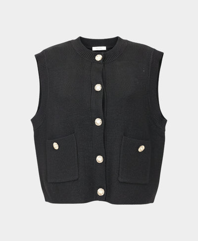 Sweater Vest w/ Gold & Pearl Buttons image 2
