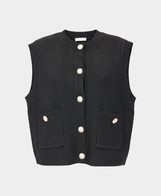 Sweater Vest w/ Gold & Pearl Buttons view 