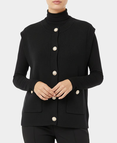 Sweater Vest w/ Gold & Pearl Buttons image 1