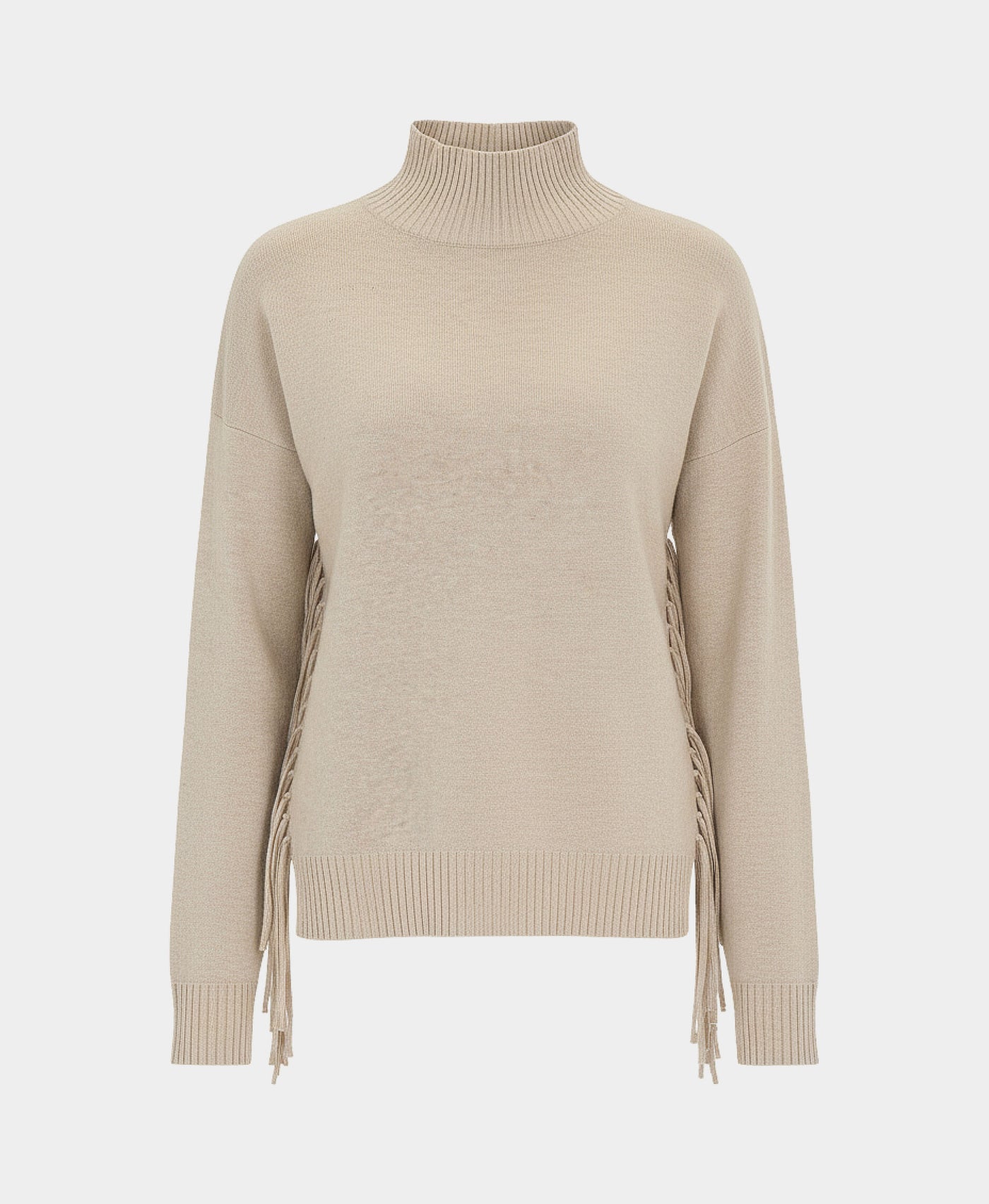 Mock Neck Sweater w/ Fringe view 2