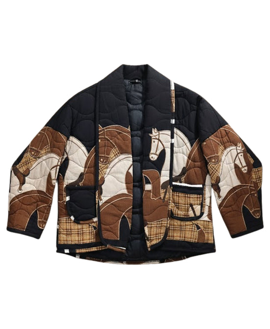 Horse Print Quilted Jacket view 