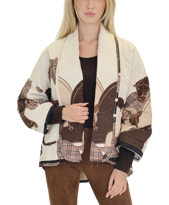 Horse Print Quilted Jacket view 
