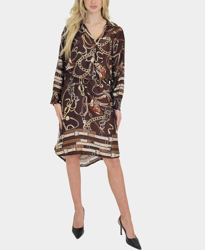 Chain Print Satin Dress image 1