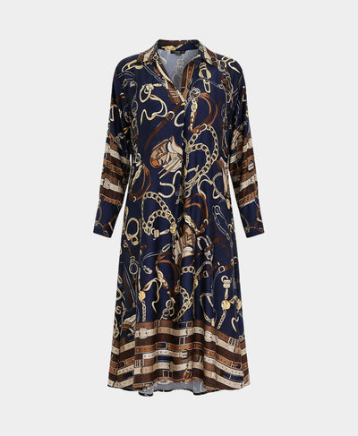 Chain Print Satin Dress image 2