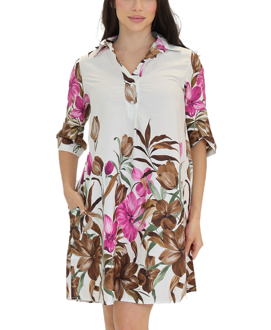 Floral Print Shirt Dress view 