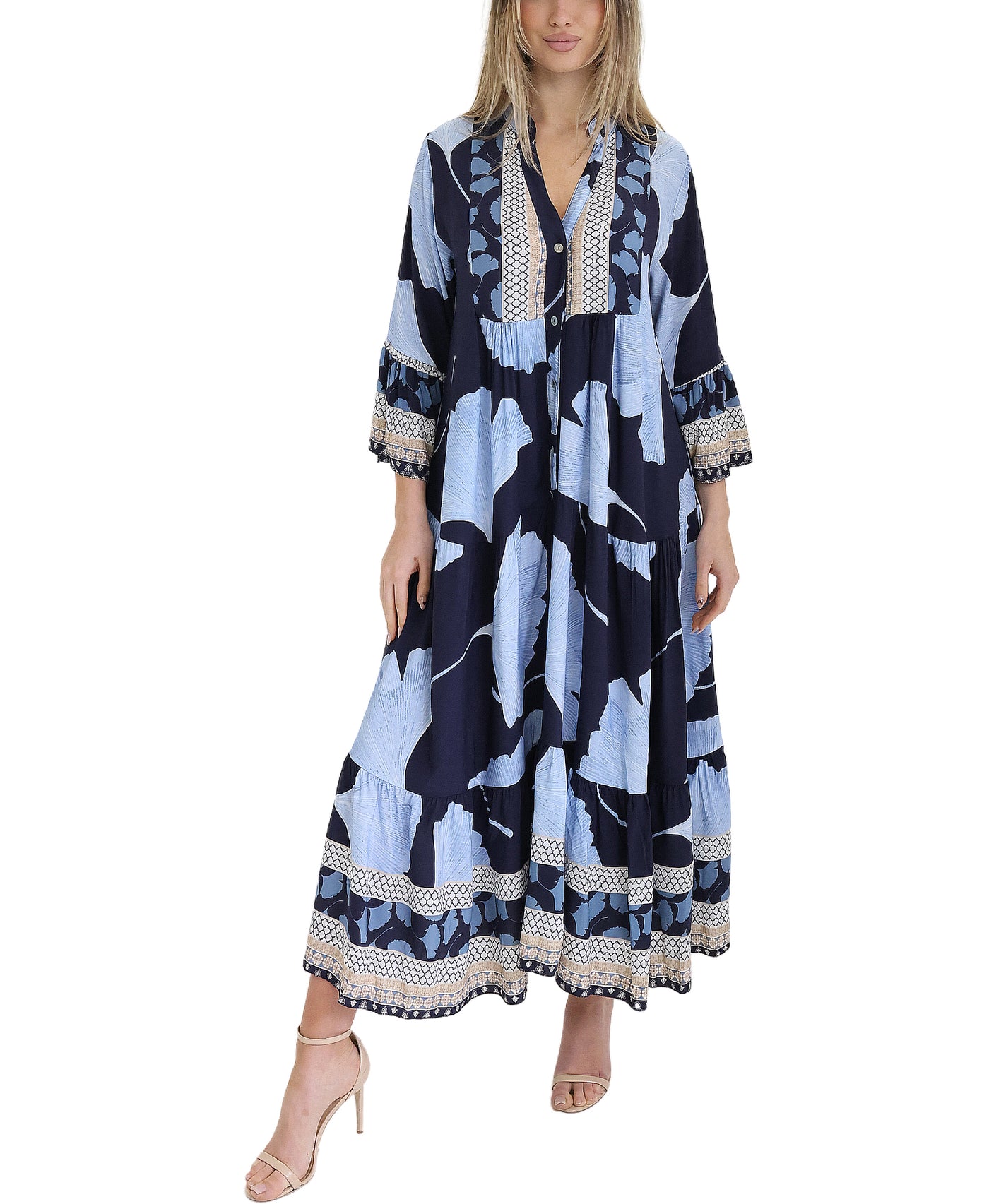 Gingko Print Maxi Dress view 1