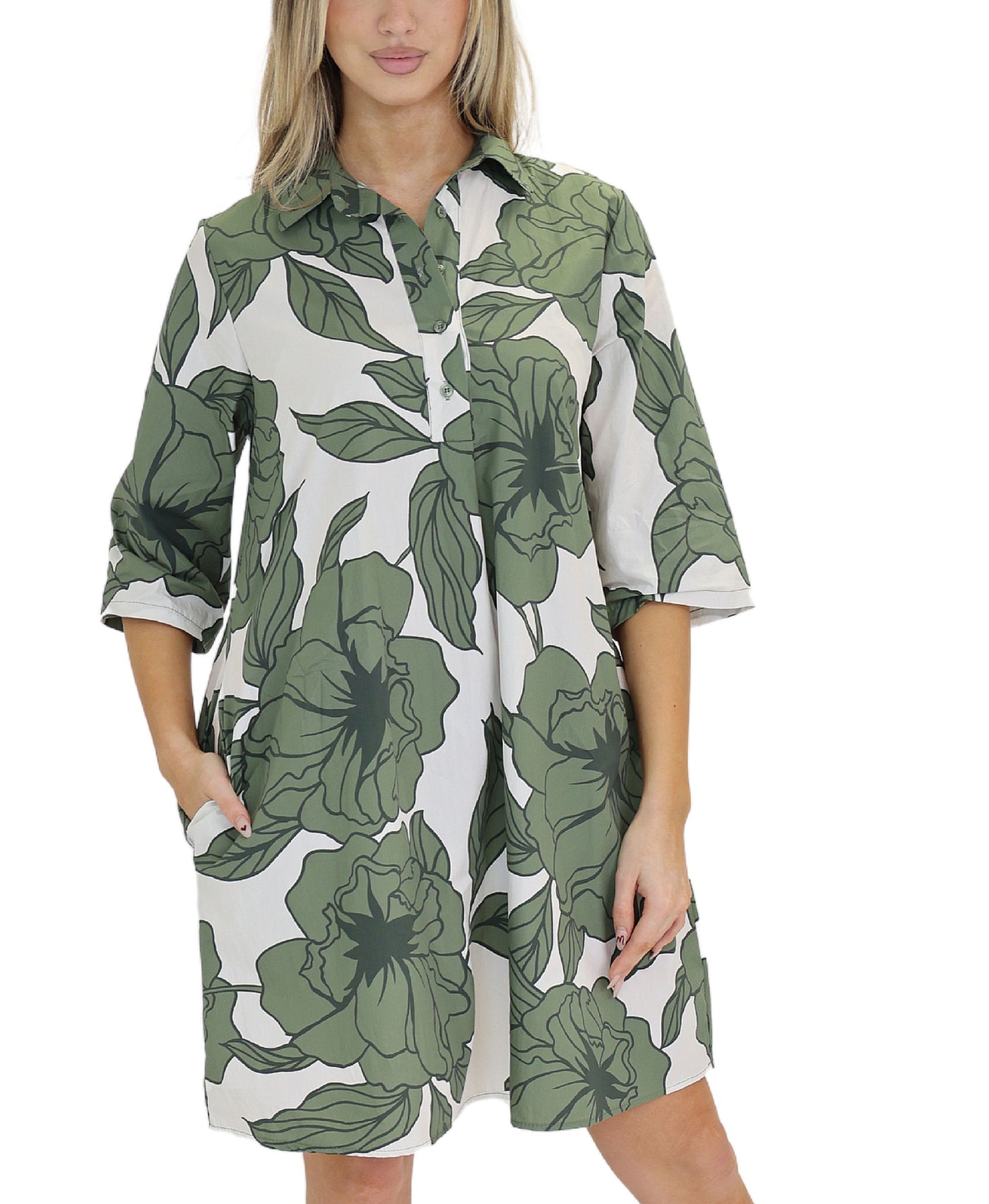 Floral Print Shirt Dress view 1