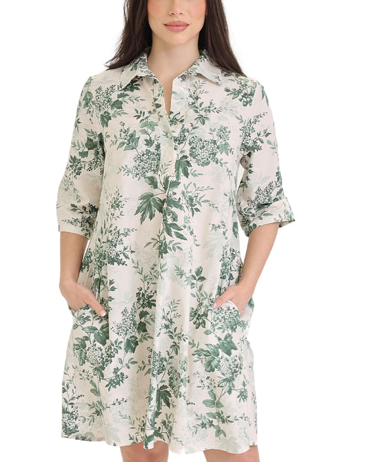 Floral A-Line Shirt Dress view 