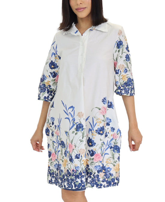 Floral Print Shirt Dress view 