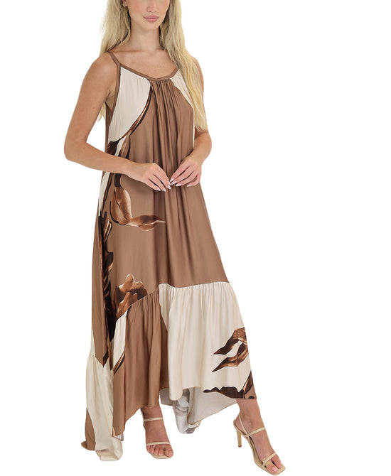 Printed Silk Maxi Dress view 