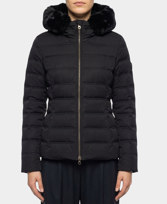 Puffer Jacket w/ Faux Fur Trim Hood view 