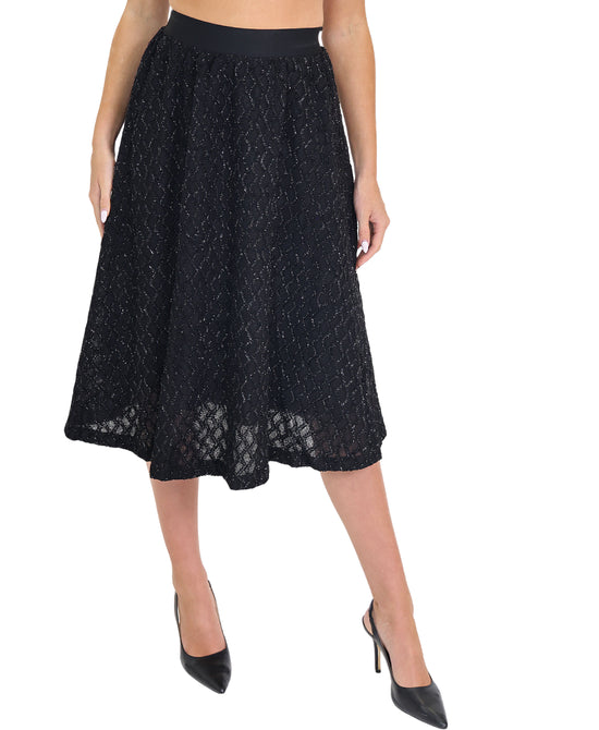 Textured Shimmer Midi Skirt view 