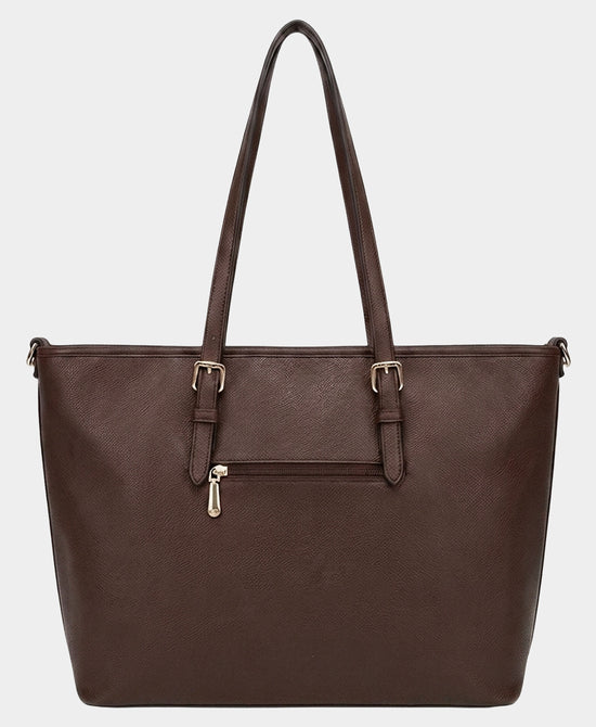 
Faux Leather Tote Bag in CHOCOLATE view 2
