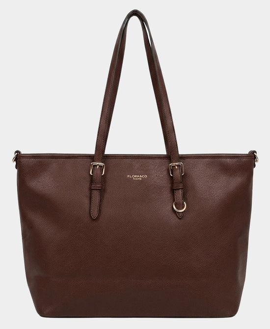 
Faux Leather Tote Bag in CHOCOLATE view 1