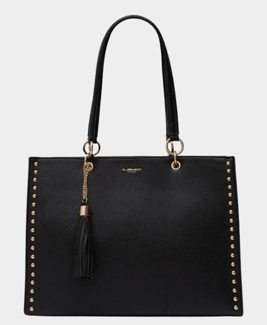 
Studded Tote Bag w/ Tassel in NOIR view 1