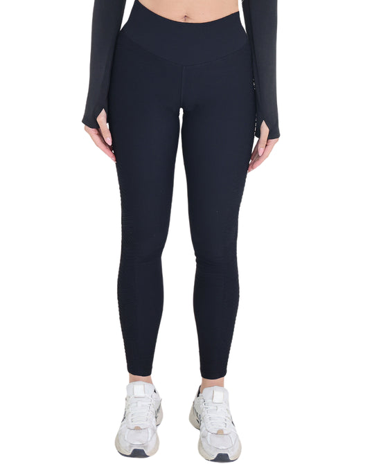 Seamless Solid Leggings w/ Side Texture Detail view 