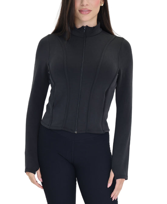 Zip Up Jacket w/ Seam Detail view 