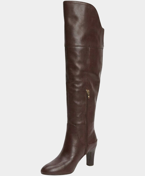 
Leather Over The Knee Boot in CHOCOLATE view 2
