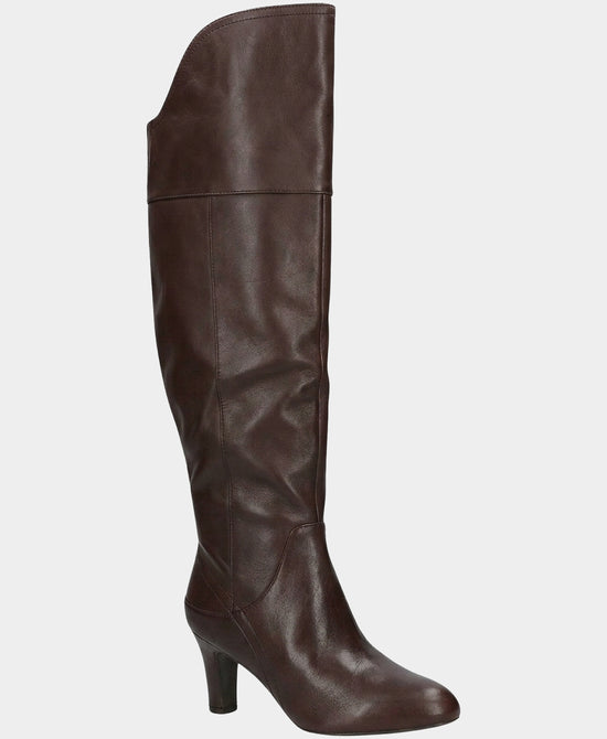 
Leather Over The Knee Boot in CHOCOLATE view 1