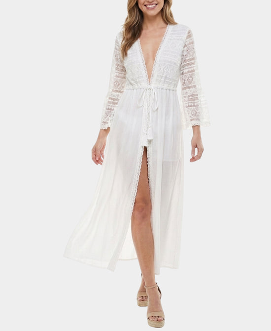 
Lace Swim Cover-Up in IVORY view 1