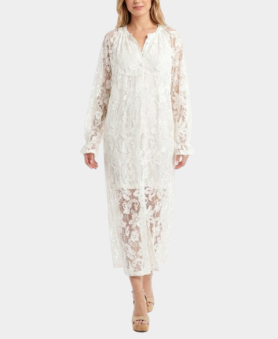 
Lace Dress Swim Cover-Up in IVORY view 1