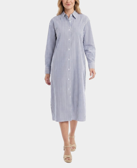 
Striped Shirt Dress Swim Cover-Up in BLUE/WHITE view 1