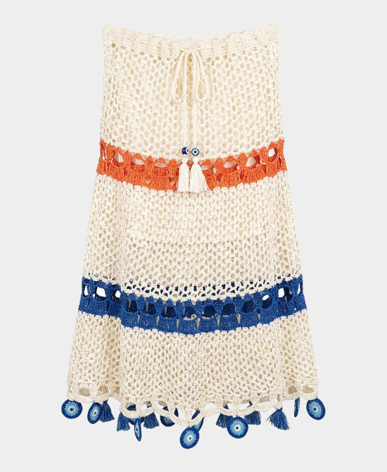 
Crochet Swim Cover-Up Skirt in CREAM MULTI view 2