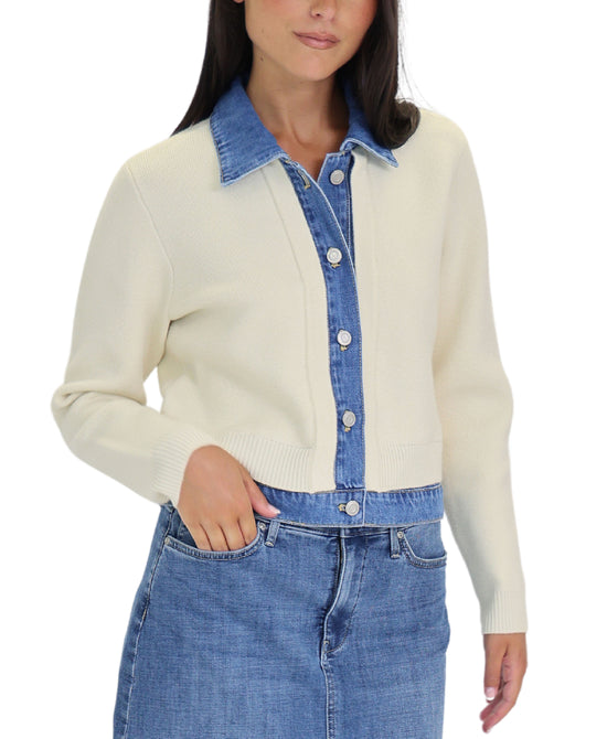 Sweater w/ Denim Trim view 