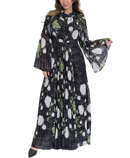 Pleated Floral Print Maxi Dress view 1