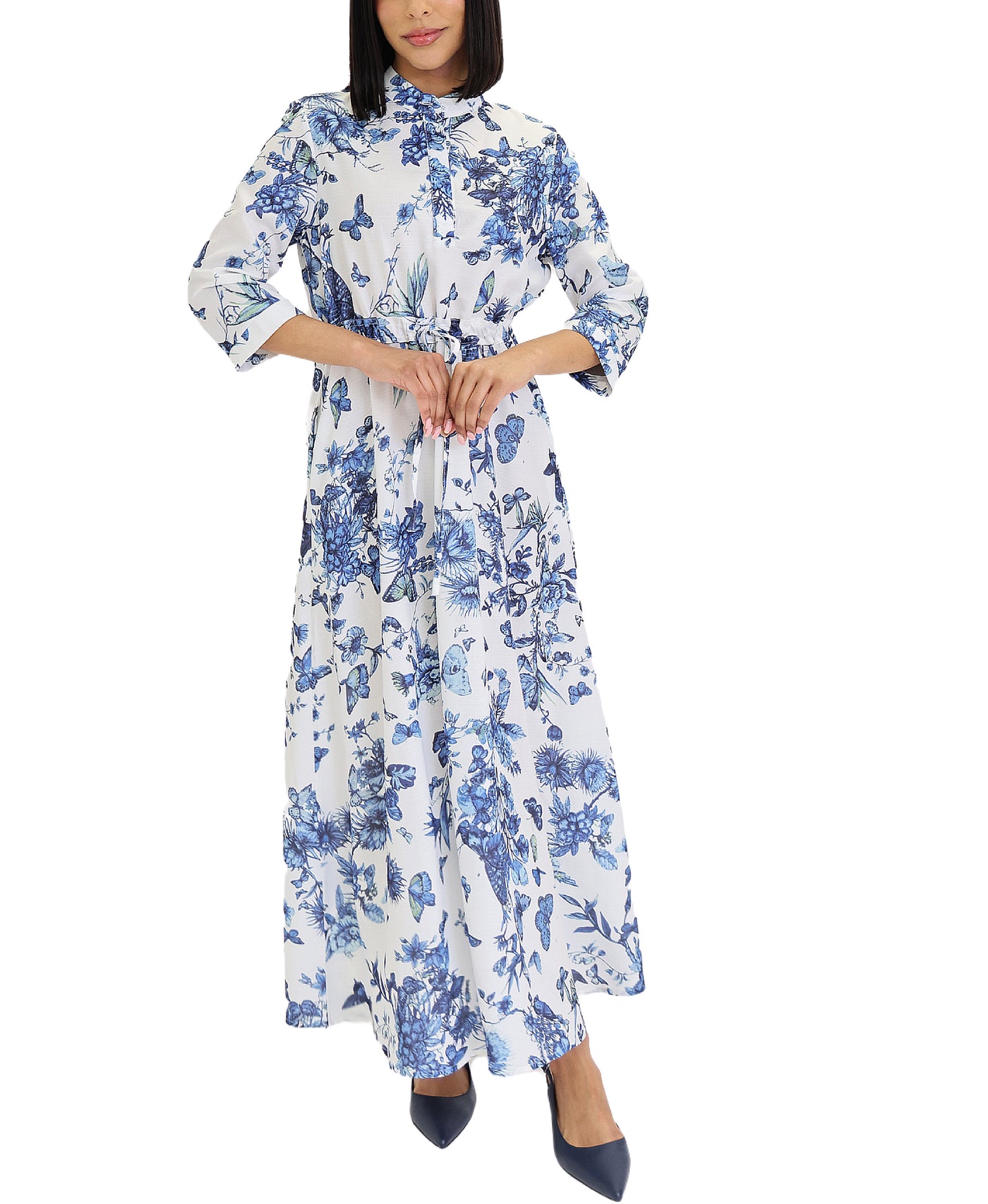 Flower & Butterfly Printed Maxi Dress view 1