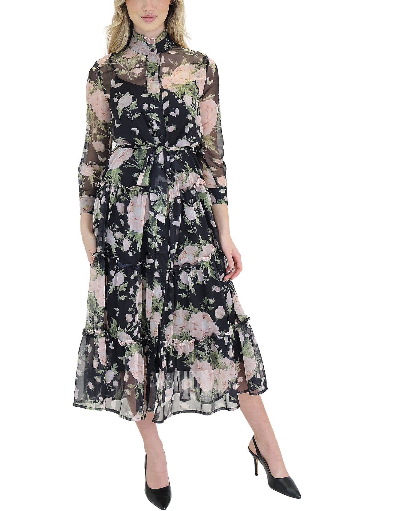 Floral Print Midi Dress view 1