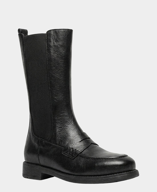 
Leather Penny Loafer Boot in BLACK view 1