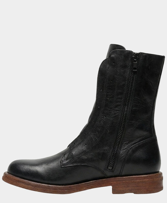 
Leather Perforated Boot in BLACK view 2