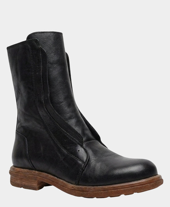 
Leather Perforated Boot in BLACK view 1