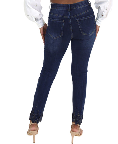 Jeans w/ Embroidered & Crystal Detail image 2