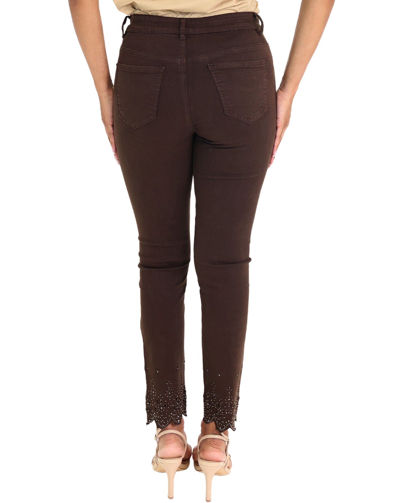Jeans w/ Embroidered & Crystal Detail view 2