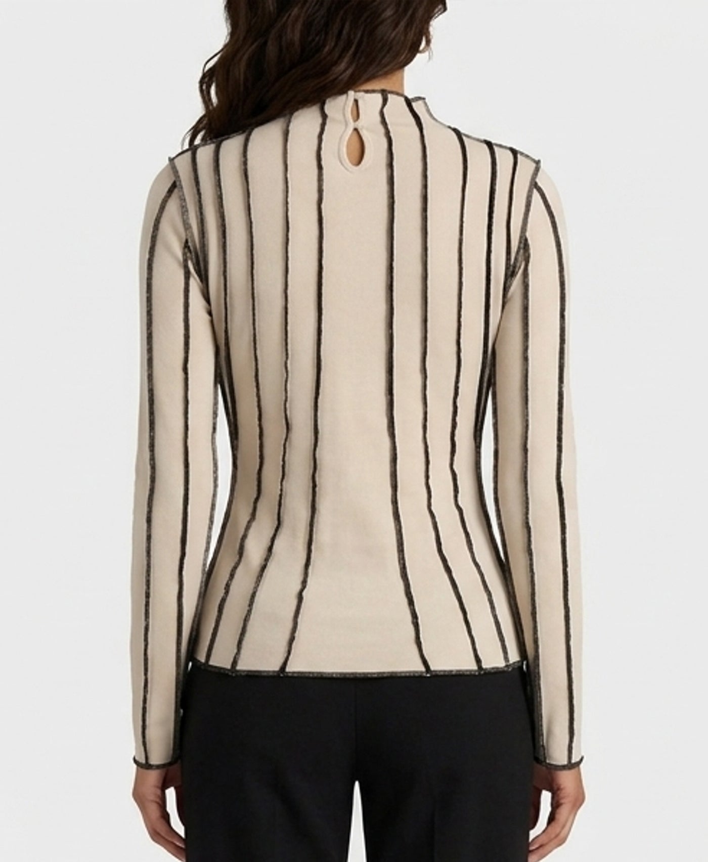 Contrast Seam Mock Neck Top – FOX'S - Online