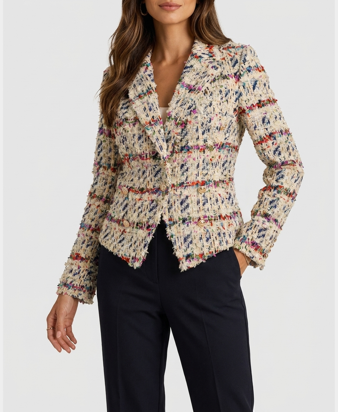 Tweed Fringe Blazer – FOX'S - Online