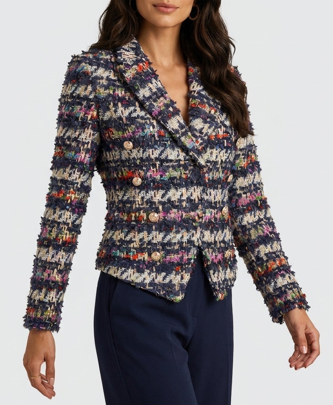 Tweed Fringe Blazer – FOX'S - Online