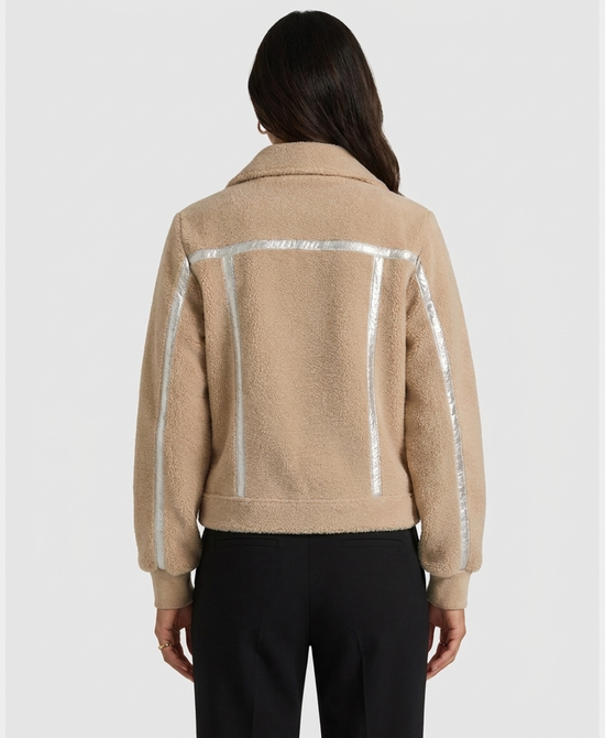 
Sherpa Jacket w/ Metallic Detail in BEIGE view 2