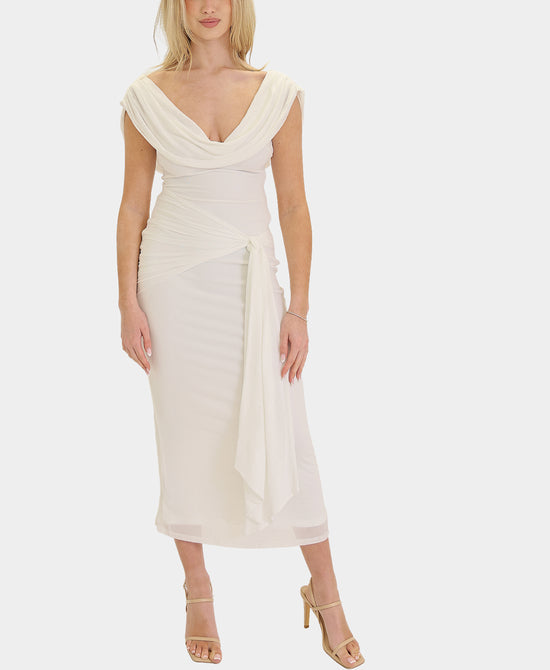Mesh Draped Maxi Dress view 1