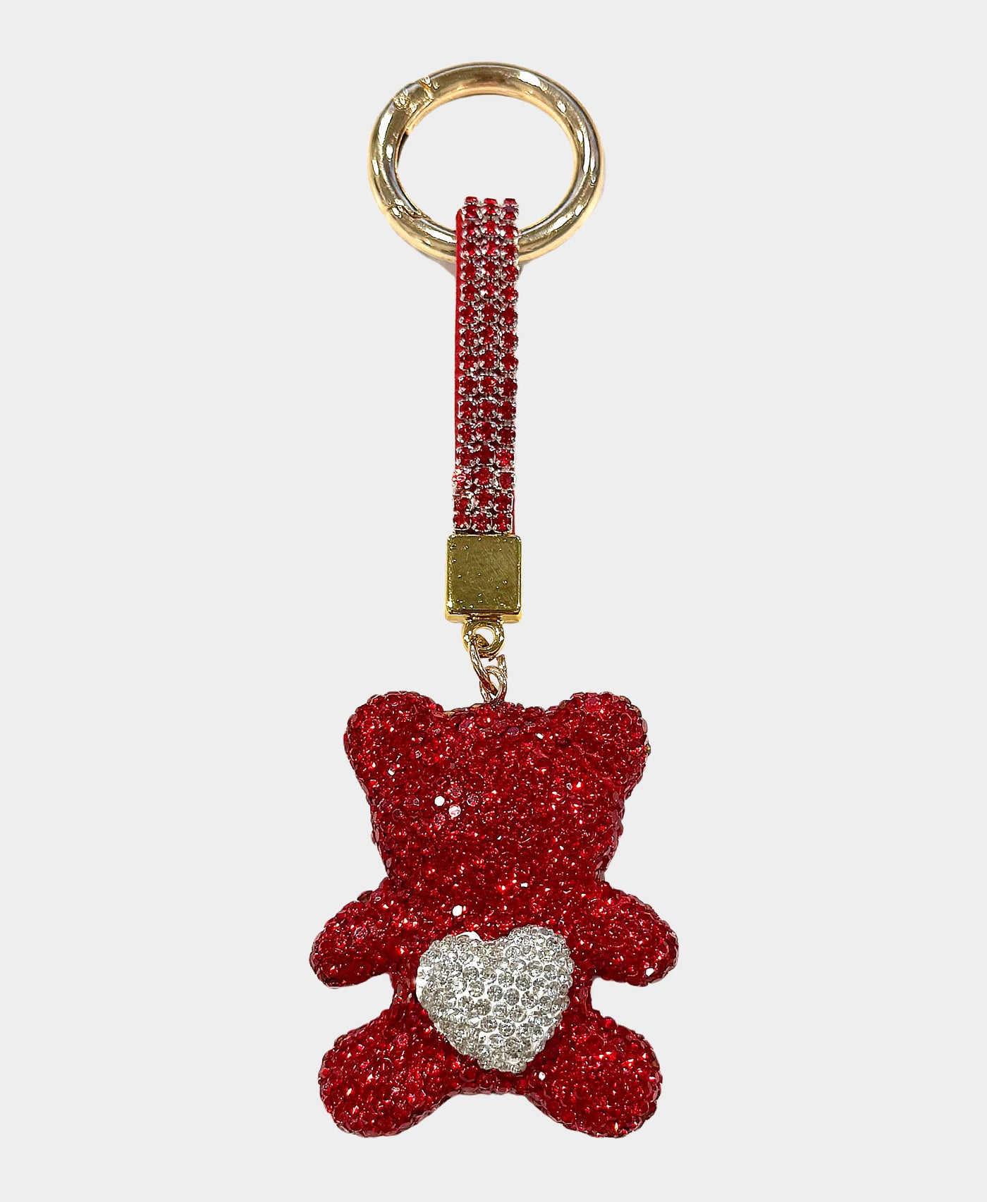 Crystal Bear Keychain/Bag Charm w/ Heart view 1