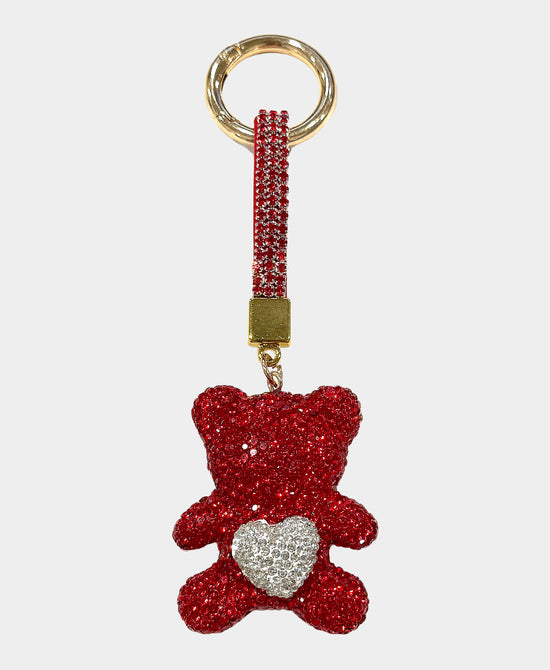 Crystal Bear Keychain/Bag Charm w/ Heart view 