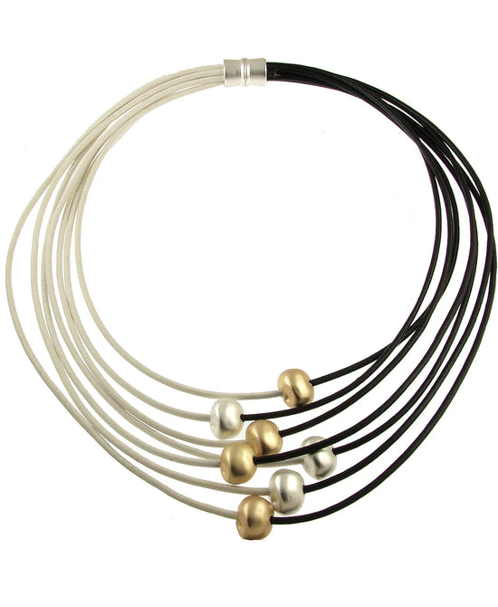 Two Tone Necklace w/ Beads view 