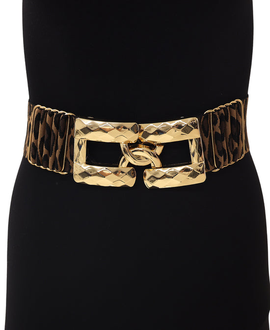 Animal Print Square Buckle Belt view 