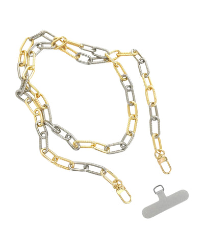 Long Two Tone Paperclip Cell Phone Chain image 1