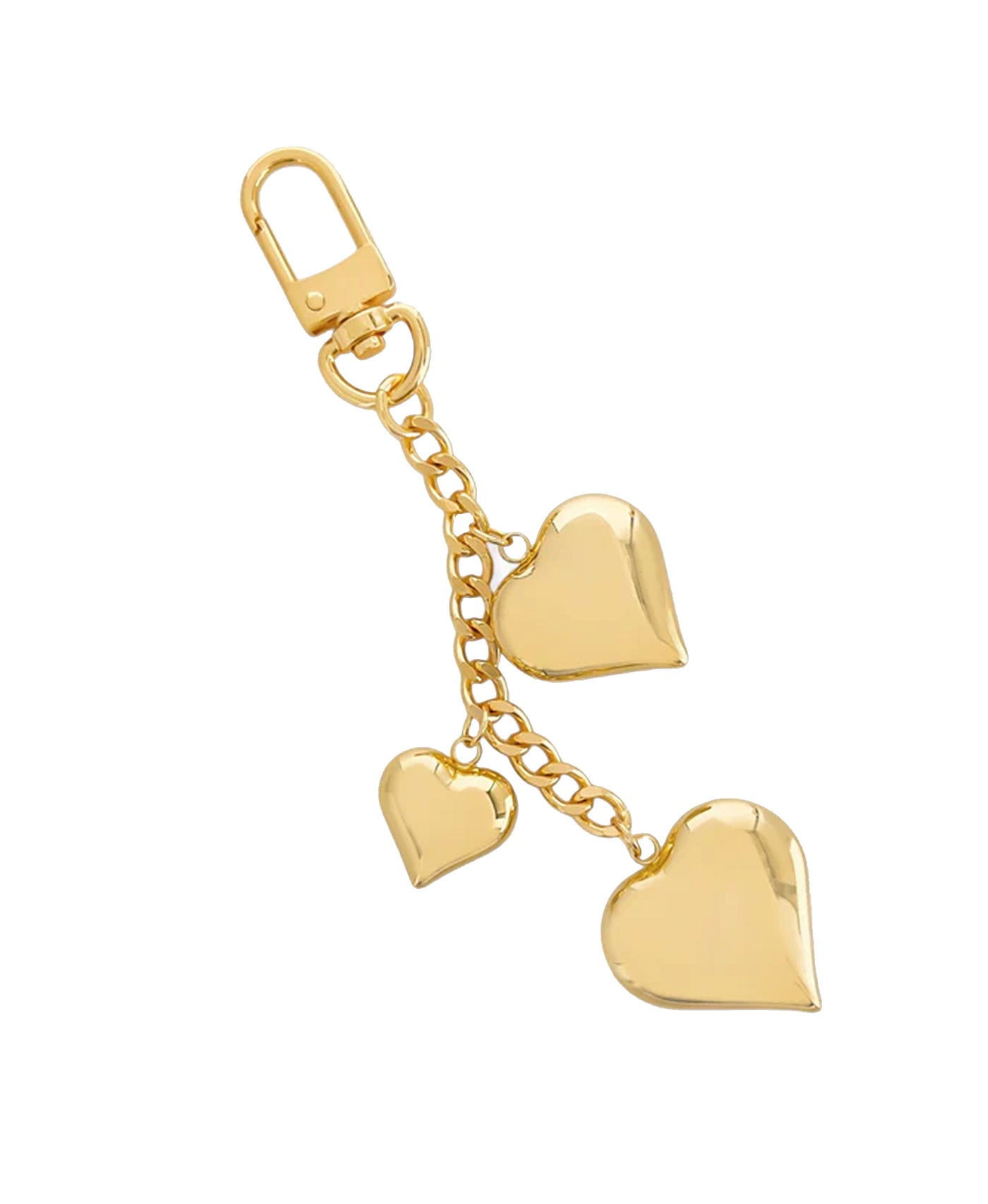 Triple Heart Bag Charm view 1