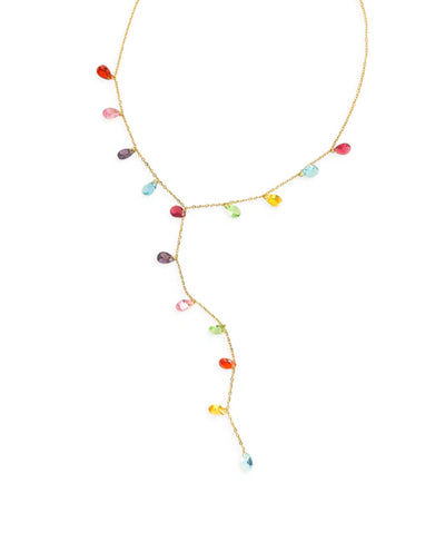 Cubic Zirconia Chain Necklace w/ Stones image 1